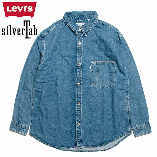 LEVI'S SILVERTAB リーバイス シルバータブ OVERSIZE DENIM SHIRT オーバーサイズ デニムシャツ ストーンウォッシュのサムネイル