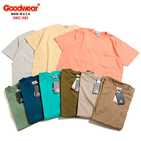 GOODWEAR ObhEFA S/S POCKET TEE 7.2oz V[gX[u |Pbg TVc  AJ