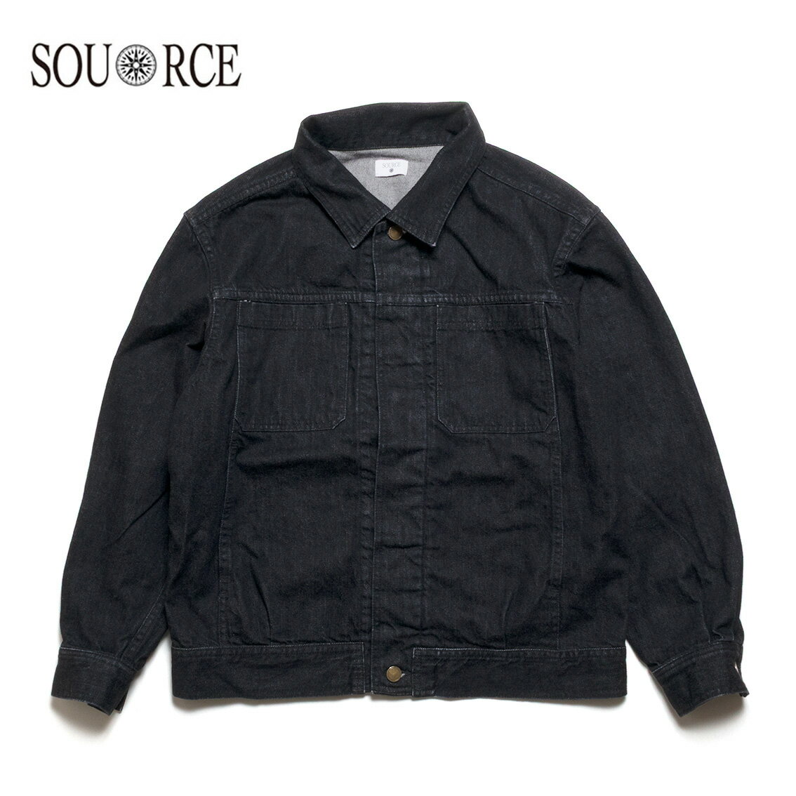 乐天商城 - SOURCE ソース JOURNEY DENIM JACKET BLACK 12oz. ジャーニーデニムジャケット S-J1