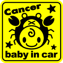 【マグネットステッカー】当店オリジナルbaby in carベビーインカー赤ちゃんが乗っていますマグネット:かに座角型【選べる5色!贈り物や出産祝いプレゼントに...