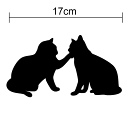 【カッティングステッカー】猫のカップル 17cm3M(スリーエム) カラー11種類 カッティングシート ウェルカムボード 猫 シルエット 手作り ブライダル かわいい おしゃれ ねこ ネコ シール 切り抜き 傷隠し 楽天 通販