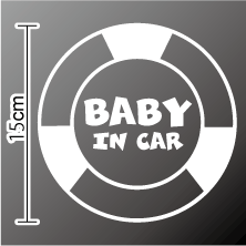 【baby in carステッカー】当店オリジナル赤ちゃんが乗っていますステッカー：浮き輪デザイン【出産祝いの贈り物やプレゼントにも最適！】赤ちゃんステッカー/ベビーステッカー/車/赤ちゃんが乗ってます/価格/楽天/通販/夏/海/うきわ/ビーチ/サーフ 楽天 通販