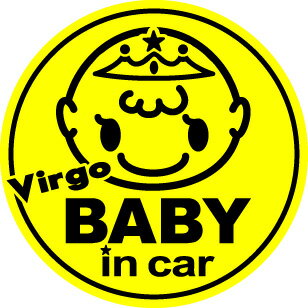 【文字変更対象商品】baby in car マグネット：おとめ座丸型ベビーインカー赤ちゃんが乗っています 星座 乙女座 安全運転 サイン 後続車 アピール お先にどうぞ 当店オリジナル かわいい 子供 子ども 出産祝い プレゼント 贈り物 ギフト 磁石 楽天 通販