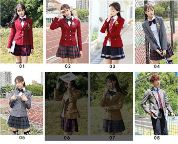 【送料無料】学生服 ベアルック シャツ ジャケット 通学 制服 フールセット JK 男子 女子高生 高校生 セットアップ 長袖 秋冬 春 プリーツスカート コスプレ 衣装 彼女 コスプレ衣装 コス 可愛い セーラー服 スカート レッド ミニスカ 大きいサイズ 文化祭