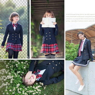 【送料無料】学生服 ベアルック シャツ ジャケット 通学 制服 フールセット JK 男子 女子高生 高校生 セットアップ 長袖 秋冬 春 プリーツスカート コスプレ 衣装 彼女 コスプレ衣装 コス 可愛い スカート レッド ミニスカ 大きいサイズ 文化祭