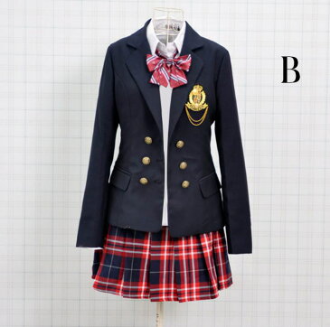 【送料無料】学生服 ベアルック シャツ ジャケット 通学 制服 フールセット JK 男子 女子高生 高校生 セットアップ 長袖 秋冬 春 プリーツスカート コスプレ 衣装 彼女 コスプレ衣装 コス 可愛い スカート レッド ミニスカ 大きいサイズ 文化祭