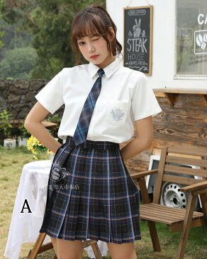 新発売 2点セット プリーツスカート+リボン セーラー服 チェック柄 学生制服 スクール制服 上着 学生服 コスプレ コスチューム 春夏秋冬 高校生JK制服 女子制服 仮装 可愛い 私服(自由服)の高校
