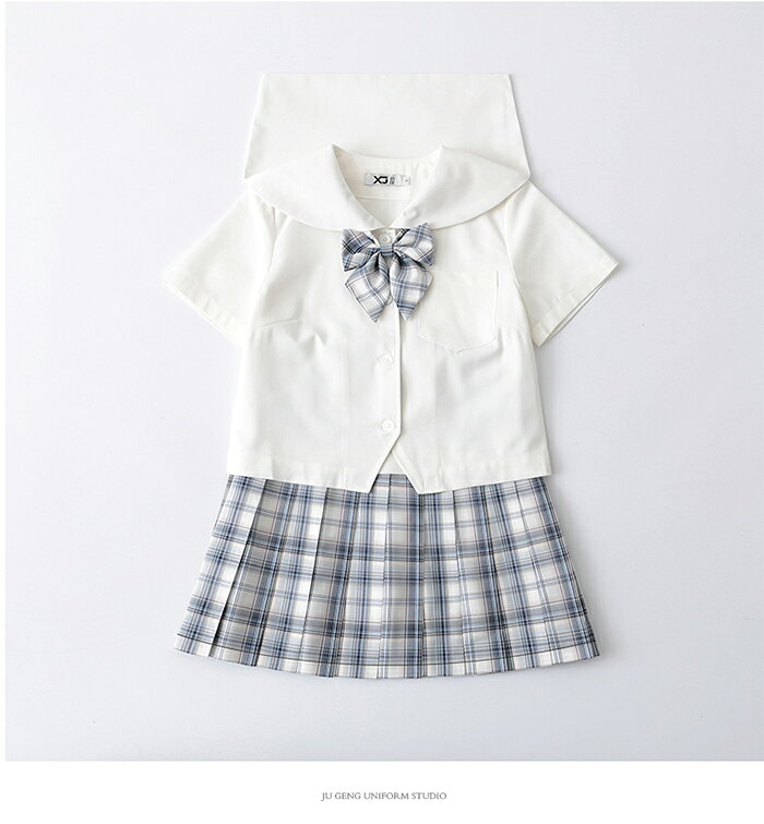 コスプレ風 可愛いで萌えアピール抜群 蝶結びもついて可愛さアップ セーラー服 学生服 制服 スーツ スカート 韓国風 クラス Jk チェック柄 女子高生 コスプレ衣装 コスチューム ブルー 3点セット 学園祭 69 以上節約 かわいい 女子制服 チェック 蝶結び付き 紺色 半袖 Jk