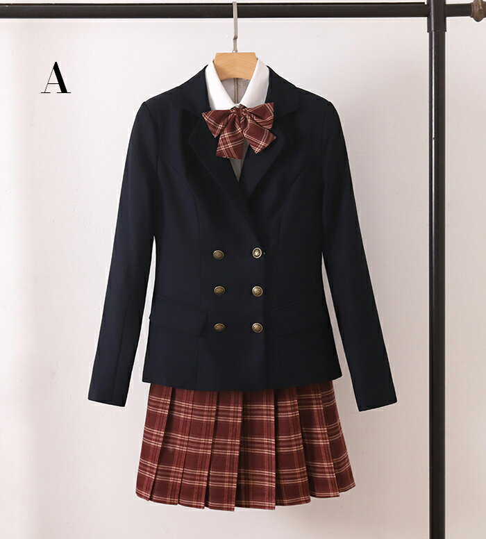 【スーパーDEAL】セーラー服 長袖 学生服 女子高生 コスプレ ブレザー 制服 セットブレザー ジャケット コート チェック柄 ミニスカート ボタン式 可愛い 学園祭 仮装 本格制服 学生 制服 可愛い 清純 学園祭 文化祭 仮装