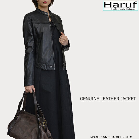Haruf 本革 ラムレザー シングルライダー...の紹介画像3