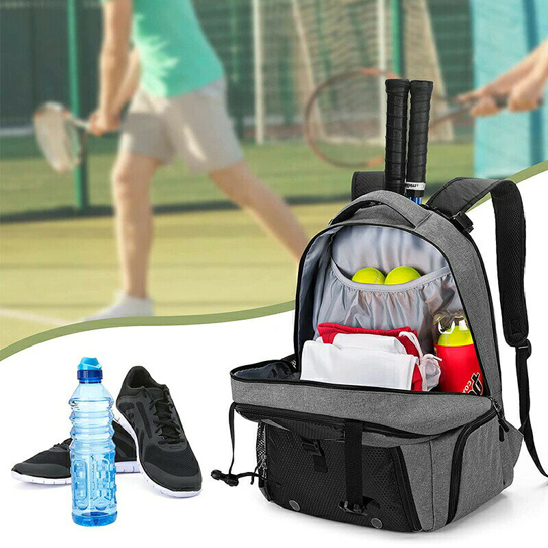 テニスバッグ 2本用 テニスラケットバッグ 30L ラケット 2本 シューズ入れ テニス ...
