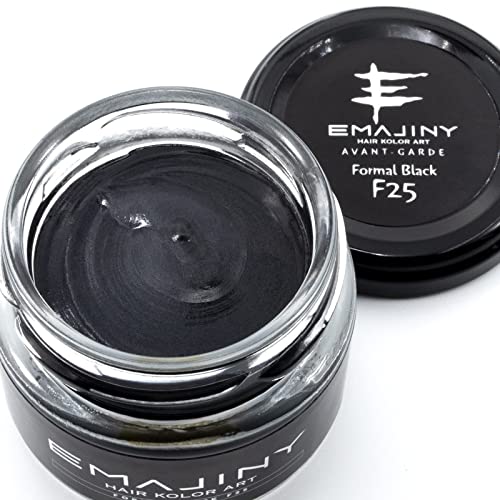 EMAJINY Formal Black F25 エマジニー フォーマルブラックカラーワックス 黒 36g 【日本製】【無香料】【シャンプーでサッと洗い流せ