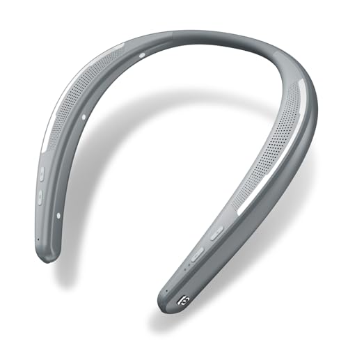 Earaku (イアラク) ネックスピーカー 【2025全方位進化・日本語音声ガイド】Bluetooth 5.3 ワイヤレス ウェアラブルネックスピーカー 88g軽量 首掛けスピーカー テレビ用/ハンズフリー通話/スポーツ用 Zoom/Skype 対応 生活防水対応 (grey)のサムネイル
