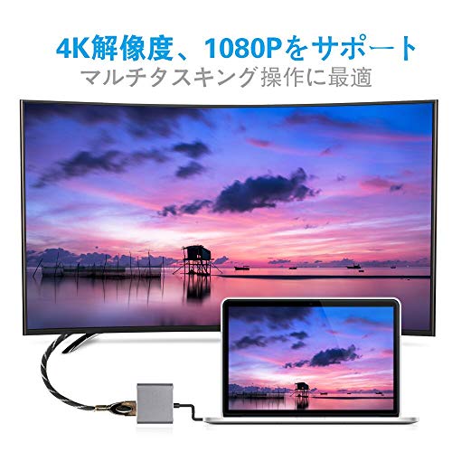 Nintendo Switch Type-C to HDMI変換アダプタ 3in1 ニンテンドー スイッチドック 代わり品 熱対策 映像変換 4K解像度 スイッチ ドッ 3