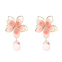 Jewktuai 桜ピアス レディース 人気 ロングピアス 和風 「桜の姫」 揺れる 花 可愛い 金属アレルギー対応 シルバー925 18金 可愛いピ
