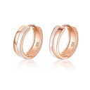 PHNIBIRD フープ ピアス レディース 925 シルバー 低刺激性 ローズゴールド フープイヤリング 女の子用 13mm かわいい 大人 ピンクゴ