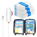Vacbird 旅行用圧縮袋 12枚入 衣類 圧縮袋 USB給電 電動ポンプ付き 衣類収納 真空収納袋 圧縮袋 ポンプ 吸引機 真空圧縮 スペース節