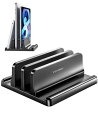 VAYDEER ノートパソコン スタンド PCスタンド 縦置き 2台収納 ホルダー幅調整可能 ABS樹脂製 タブレット/ipad/MacBook Pro Air 縦置