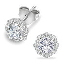 KRKC&CO モアッサナイト ピアス レディース 雪花 シルバー925 計1ct/2ctダイヤモンド採用 Dカラド VVS1モアサナイト スタッドピアス 両耳...