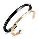 ペアバングル レディース メンズ ブラック チタンブレスレット シンプル アンティーク風 ファッションアクセサリー