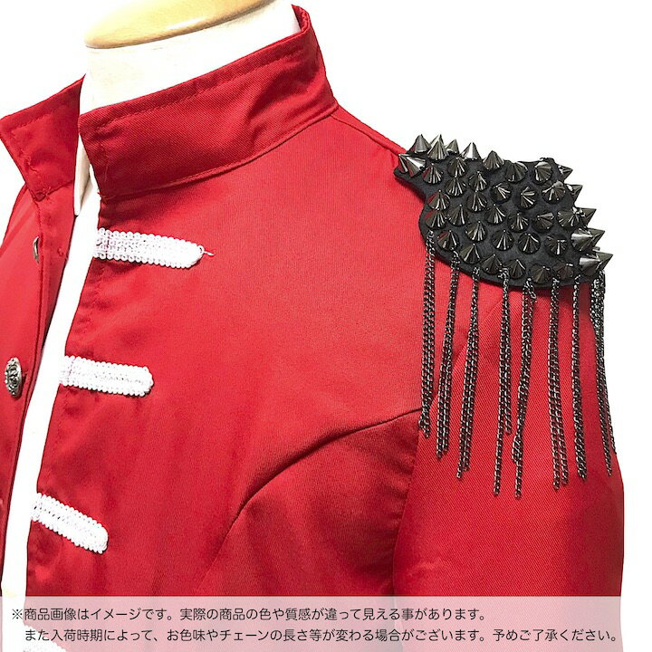 ●メール便送料無料●【肩章 1個単品売り】肩章 1個単品売り チェーン付き トゲ スタッズ ガンメタ 貴族 王子様 ミリタリー 衣装 ステージ衣装 ハロウィン 文化祭 コスプレ ダンス 腕章 ワッペン 肩 飾り パーツ 装飾 PP-KS20015