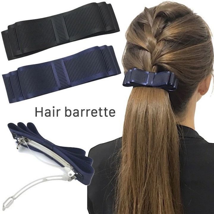 ブラックリボンバレッタ ヘアアクセサリー Eyelet Bow Barrette 楽天市場】ブラックリボン バレッタの通販