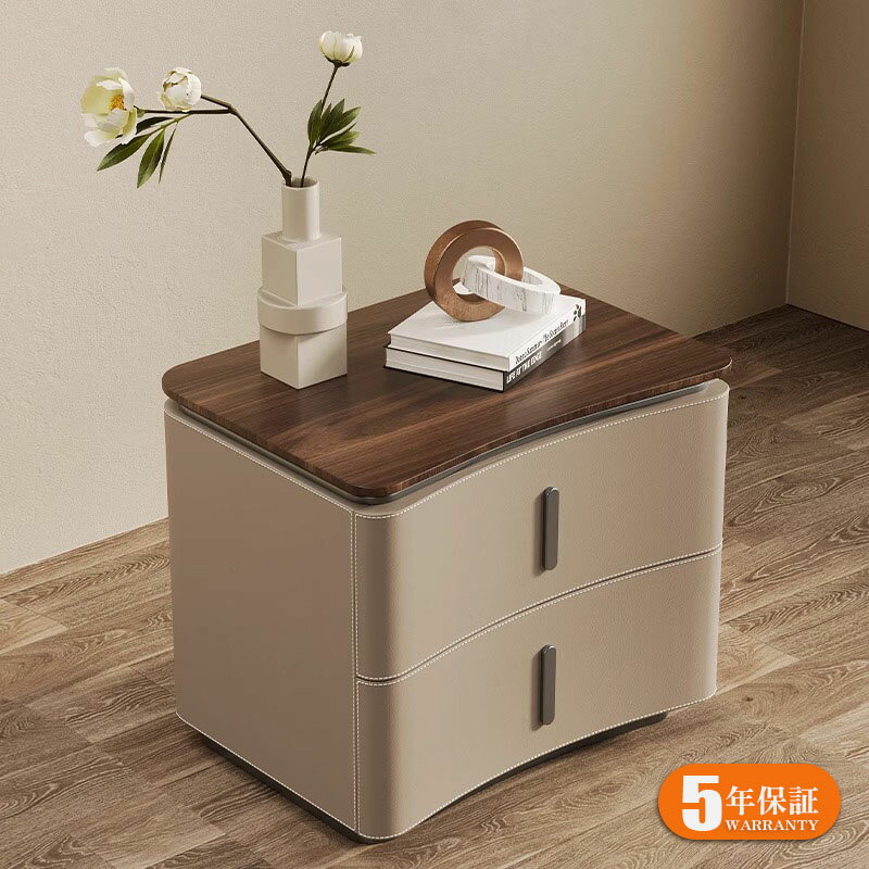 Rakuten - 【5年保証】ナイトテーブル ベッドサイドテーブル 40cm／45cm／50cm幅 無垢材 アーチ型収納 引き出し付き 北欧風デザイン コンパクト設計 送料無料