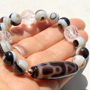 【魔除け】双喜佛天珠×水晶回紋珠×天眼石 天然石ブレスレット パワーストーン ユニセックス 男女兼用 メンズ レディース プレゼント 母の日 父の日 お守り 風...