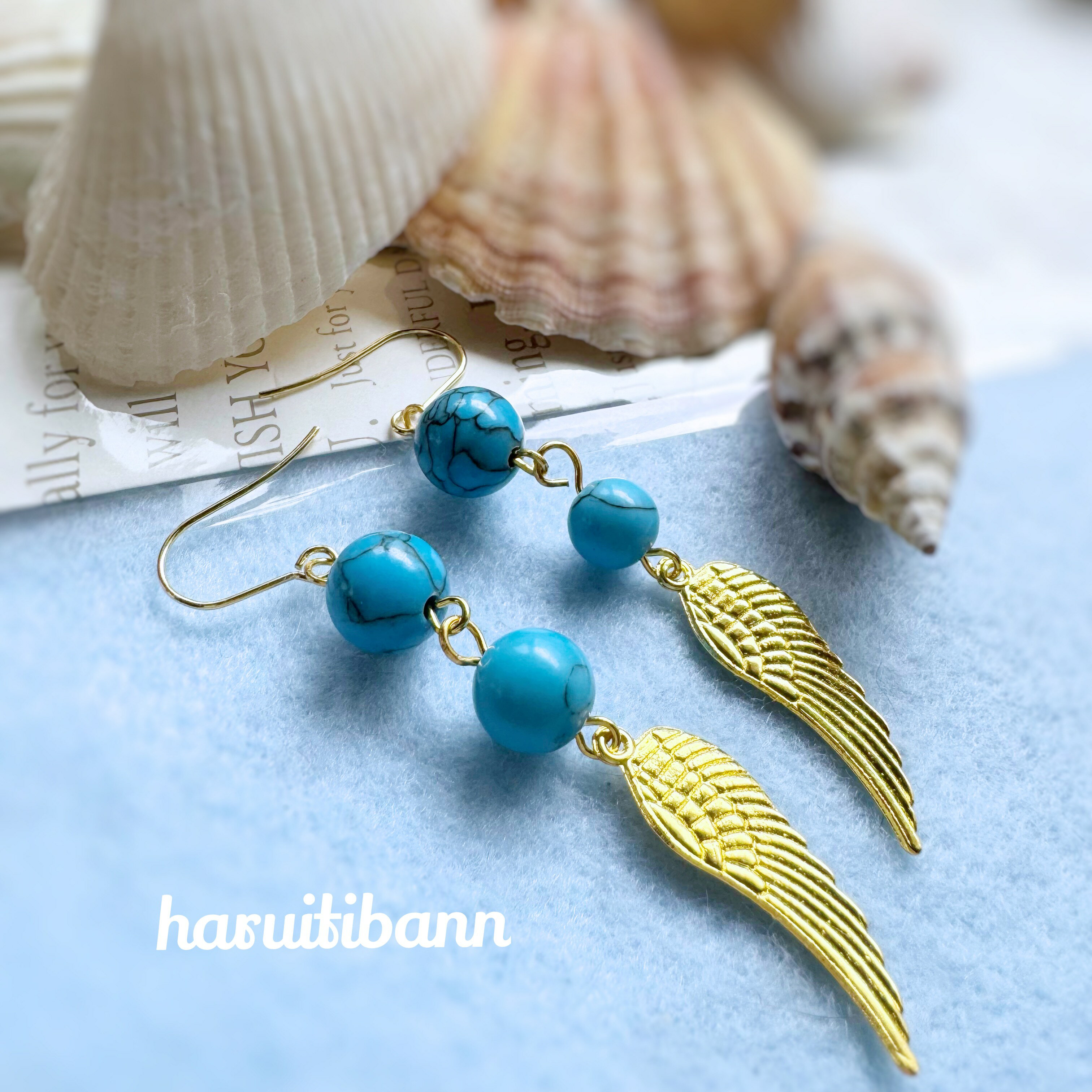 ターコイズ10mm&8mmゴールド...