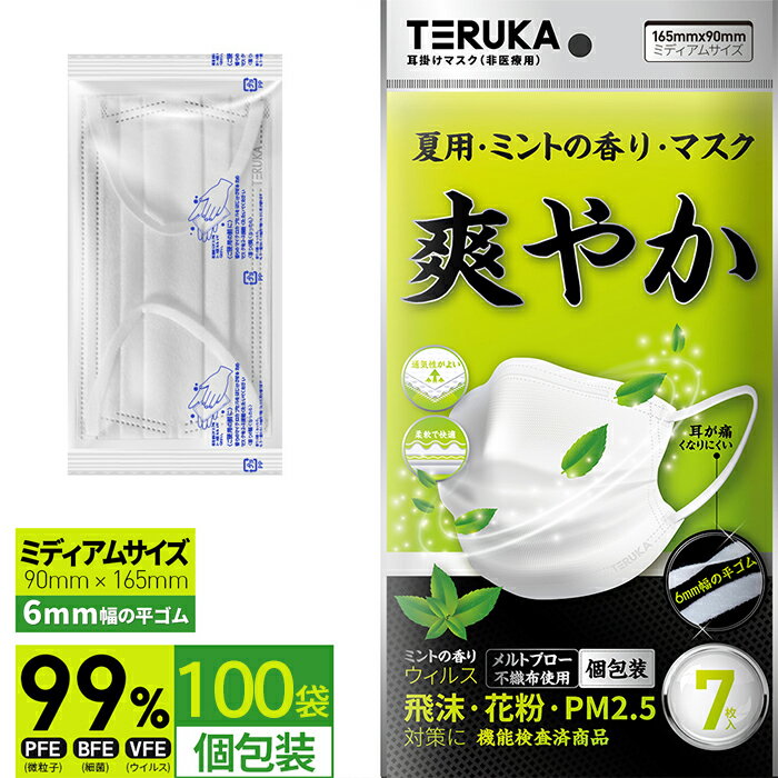 【700枚】送料無料 ミント香り 爽やか 平ゴム個包装 不織布マスク 3層防護 耳が痛くなりにくい平ゴム 立体構造 三層 99％カットフィルター 7枚入りx100袋 使い捨て 息がしやすい nts-s165w-set1