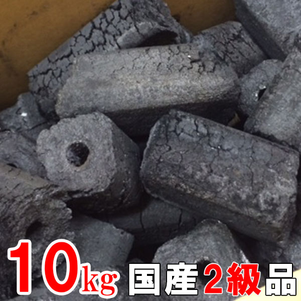 【送料無料】福化備長炭（オガ炭） 10kg 国産 2級品【炭/オガ炭/オガ備長炭/成形炭/備長炭/燃料/バーベキュー/BBQ/飲食店/業務用/アウトドア/炭火料理/焼き鳥/焼肉/コンロ/グリル/火鉢】 tnr