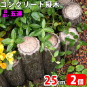 擬木 コンクリート 段違い五連 25cm×2個 (N96481) コンクリート製 丈夫 腐らない 頑丈 花壇 歩道 土留め 土留 遊歩道 装飾 ガーデン エクス...