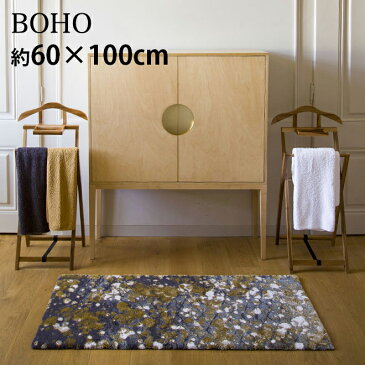 アビス ハビデコール BOHO 約60×100cm 玄関マット ラメ糸 / ABYSS HABIDECOR 高級感 高級 風水 天然素材 室内 屋内 おしゃれ モダン ラグジュアリー ブランド 大きめ 大判 綿 コットン 百貨店 ホテル 洗える インテリア ゴージャス 魚 うろこ 鱗柄 柄 ゴールド 60 100