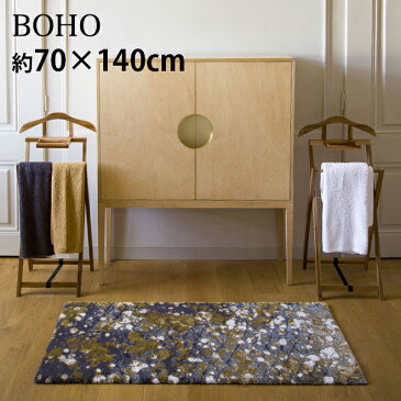 アビス ハビデコール BOHO 約70×140cm 玄関マット ラメ糸 / ABYSS HABIDECOR 高級感 高級 風水 天然素材 室内 屋内 おしゃれ モダン ラグジュアリー ブランド 大きめ 大判 綿 コットン 百貨店 ホテル 洗える インテリア ゴージャス 魚 うろこ 鱗柄 柄 ゴールド 70 140