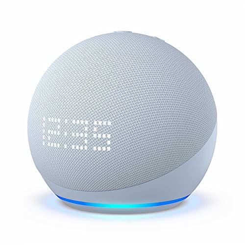 【New】Echo Dot with clock エコードットウィズクロック 第5世代 - 時計付きスマートスピーカー with Alexa｜クラウドブルー