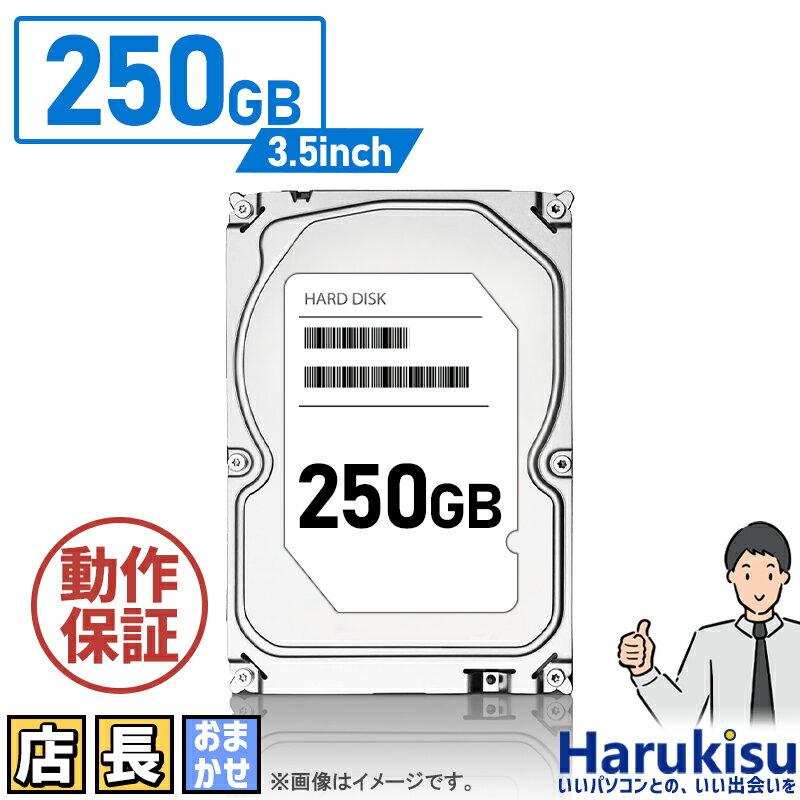 【マラソン★最大100%ポイントバック】【優良中古 】大手メーカー 中古HDD 3.5インチ SATA 内蔵ハードディスク 250GB TOSHIBA HGST WD SEAGATE 店長おまかせ ハードディスク デスクトップPC用HDD