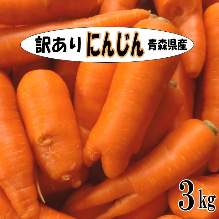 訳あり にんじん 3kg 青森県産　国産　にんじん　家庭用　人参