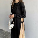 ワンピース レディース 秋 長袖 ロングワンピース プリーツ 切り替え aラインワンピース 体型カバー おしゃれ ゆったり ママワンピース 通勤 OL 30代 ...