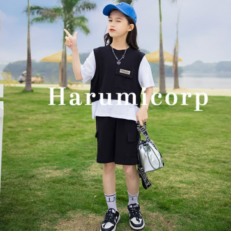 セットアップ キッズ 半袖 女の子男の子 ダンス衣装 子供服フェイクレイヤード 春夏秋 tシャツ ブラウス 半ズボン 韓国子供服 パンツセット トップス ボトムス こども服 ジュニア 学生 通学 おしゃれ 可愛い 新品170 160 150 140 130 120 110