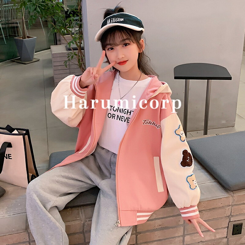 韓国子供服 コート 女の子 キッズ フード付きアウター 子供用 トップス 春秋服 ジャケット 女の子 子ども 防风 コート ジャケット 秋 女の子...