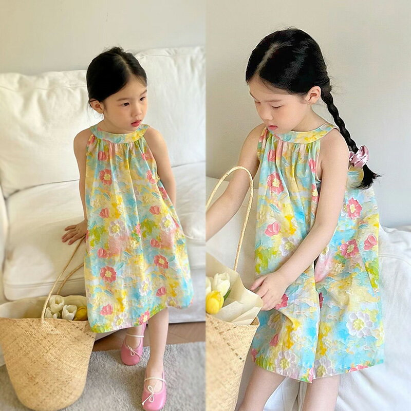 子供服 ワンピース 女の子 春 夏 韓国子ども服花柄 ノースリーブ キッズ おしゃれ ベビー服 ジュニア 子供 ドレス ピアノ 発表会 結婚式 卒園式 卒業式 七五三 入学 入園 かわいい 130 120 110 100 90 80誕生日 薄手プレゼント お姫様 シンプル カジュアル 姉妹 双子