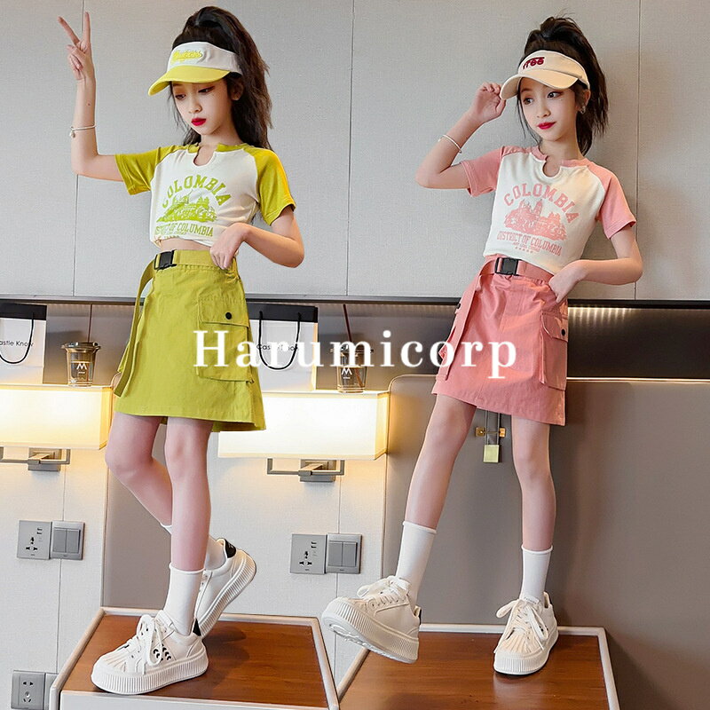 セットアップ キッズ 女の子 子供服 上下セット tシャツ 半袖 スカート おしゃれ 可愛い 韓国子供服 春 夏 ベビー服 トップス ボトムス こども服 入学 入園 誕生日中学生 プレゼント ナチュラル シンプル 女児 幼稚園170cm160 150 140 130 120