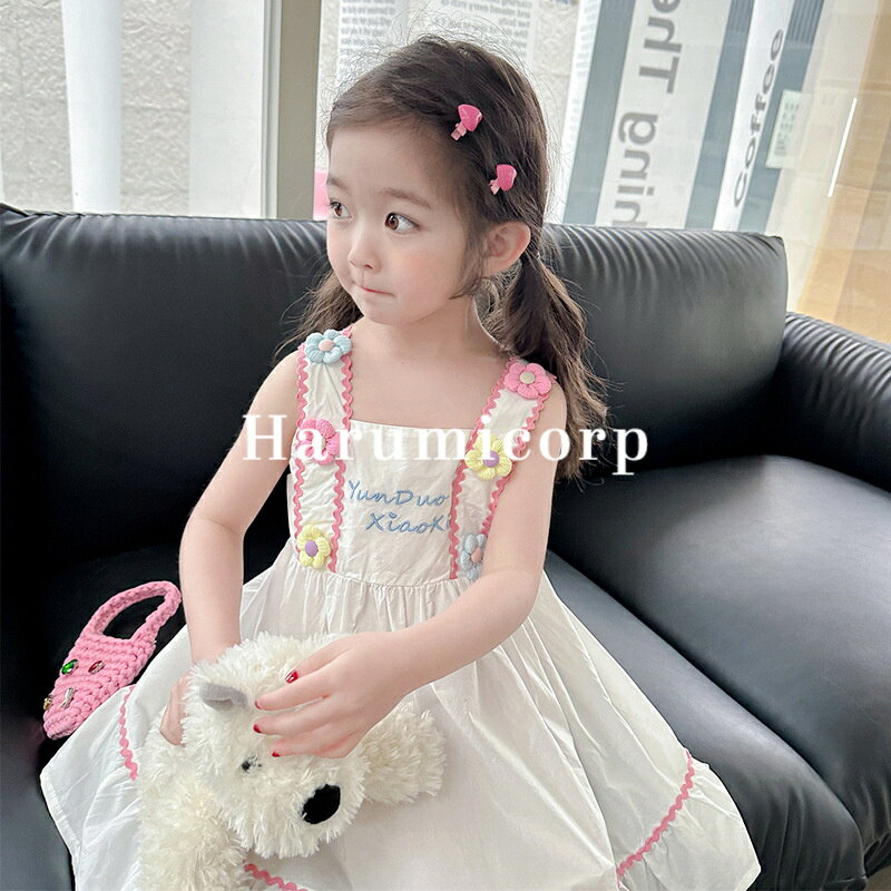 子供服 ワンピース 女の子 ノースリーブ キッズ 白 花 ベビー服 春夏 子供ドレス 卒園式 ピアノ 発表会 卒業式 おしゃれ 可愛い 七五三 結婚式 入学 入園 韓国子ども服 誕生日 プレゼント お姫様 シンプル 130cm 120 110 100 90のサムネイル