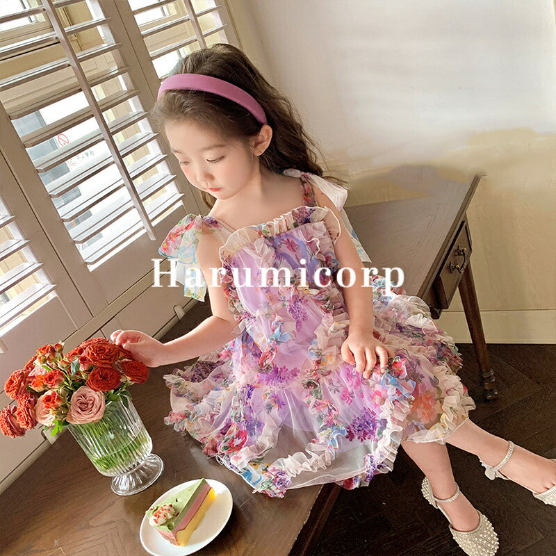 ワンピース 子供 女の子 子供服 ノースリーブ キッズ 花柄 ベビー服 子供ドレス 卒園式 ピアノ 発表会 卒業式 韓国子ども服 春夏 おしゃれ 可愛い 七五三 結婚式 入学 入園 誕生日 プレゼント お姫様 プリンセス 姉妹 双子 シンプル 130cm 120 110 100 90のサムネイル