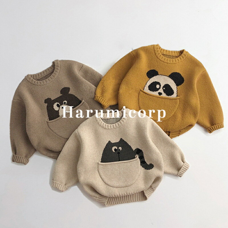 楽天harumicorp楽天市場店ニット セーター キッズ 子供服 女の子 男の子 トップス 長袖 洗える丸首 ベビー服 セーター カットソー ジュニア 赤ちゃん 春秋冬 防寒 暖かい おしゃれ 可愛い クリスマス 誕生日 プレゼント 入園 入学 幼稚園 小学生 140 130 120 110 100cm