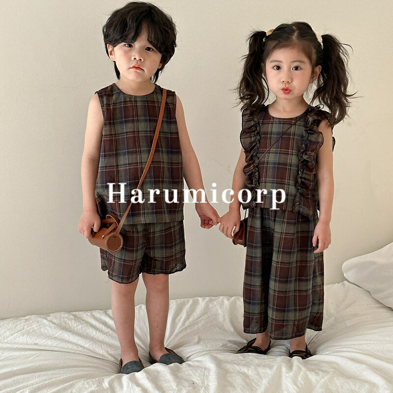 楽天harumicorp楽天市場店セットアップ キッズ 女の子 男の子 子供服 兄妹 上下セット ストライプ ジュニア ベビー服 シャツ 半袖 ショートパンツ 春 夏 おしゃれ 可愛い トップス ボトムス 赤ちゃん 半ズボン 入学 入園 誕生日 プレゼント 幼稚園 小学生 150cm 140 130 120 110 100 90 80