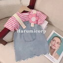 セットアップ キッズ 綿 ベビー服 女の子 tシャツ 半袖 サロペットスカート デニムスカート子供服 上下セット 夏 新生児 赤ちゃん トップス おしゃれ 可愛い 入園 保育園 90cm 100cm 110 120 130cm 140cm誕生日 出産お祝い プレゼント お出かけ