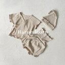 ベビー服 女の子 男の子 セットアップ キッズ 90 100cm 子供服3点 セット帽子付きtシャツ 半袖 ハイウエスト ハーフパンツ おしゃれ 可愛い 韓国子...