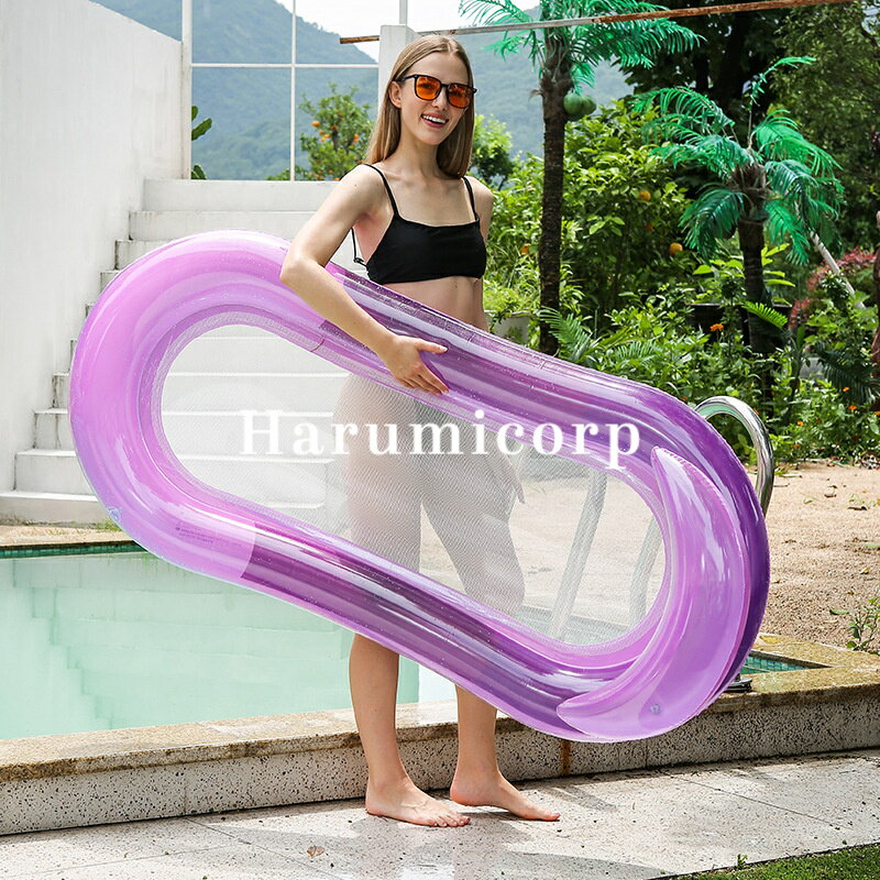 リクライニングチェア 折りたたみ式 空気入れ付き ウォーターハンモック ビーチチェア プールアクセサリー PVC浮き具お風呂 水遊び 海水浴 海 水泳 水上透明 空気入りハンモックス パンコール付き フロート 大人用送料無料
