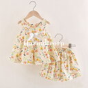 ルームウェア 上下セット 夏 ベビー服 袖なし女の子花柄 セットアップ キッズ 子供服 パジャマ 部屋着 トップス ショートパンツ 赤ちゃん ジュニア おしゃれ...